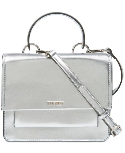 Nine West Vayle Small Top Handle Crossbody Silver