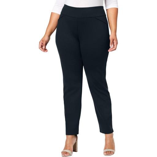 Plus Womens Mid-Rise Slit Pants