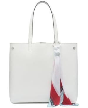 Calvin Klein Rachel Vegan Leather Novelty Tote, White