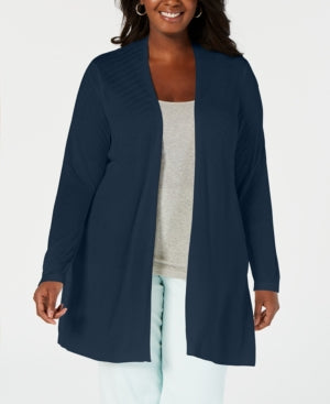 Charter Club Plus Size Open-Front Cardigan Intrepid Blue 2X