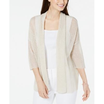 Alfani Petite Open-Stitch Cardigan, Created for Macy's - Polished Beige