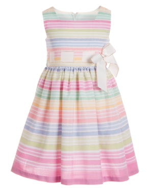 Bonnie Jean Little Girls Striped Bow Dress 3T Multi - All