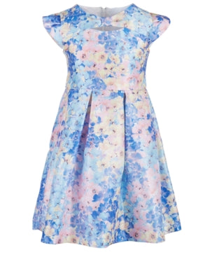 Bonnie Jean Little Girls Floral-Print Cap-Sleeve Dress