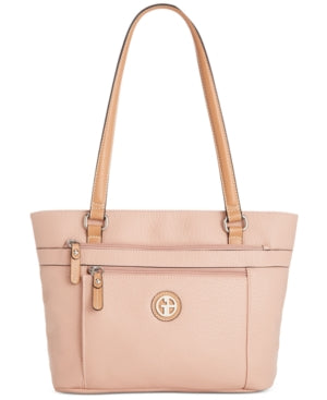 Giani Bernini Pebble Tote, Created for Macys - Blush/Silver