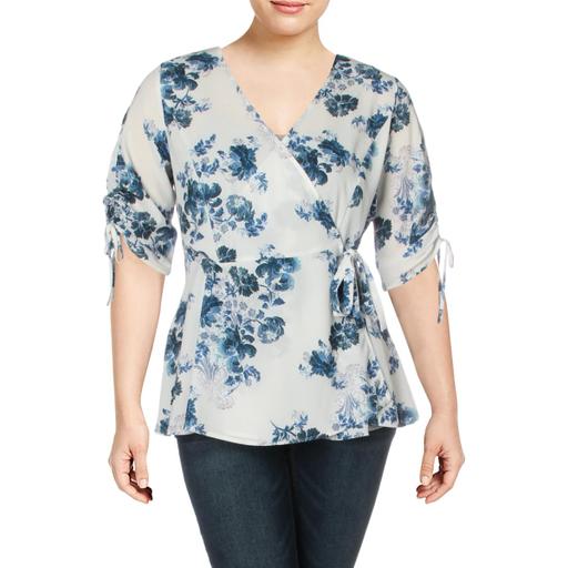 City Chic Trendy Plus Size Empire-Waist Bell-Sleeve Top - Black 22W