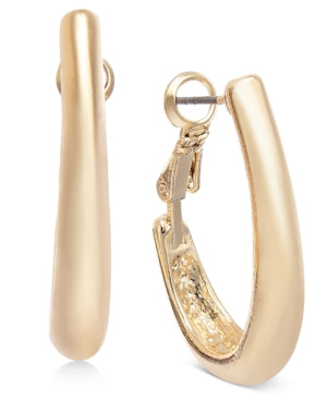 Charter Club Gold-Tone Medium Tapered Hoop Earrings, 1.25", Created for Macy's