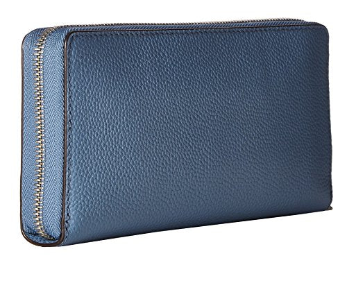 Michael Michael Kors Womens Mercer Leather Travel Continental Wallet, Blue