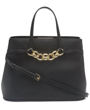 Calvin Klein Evelyn Daytona Leather Tote Black