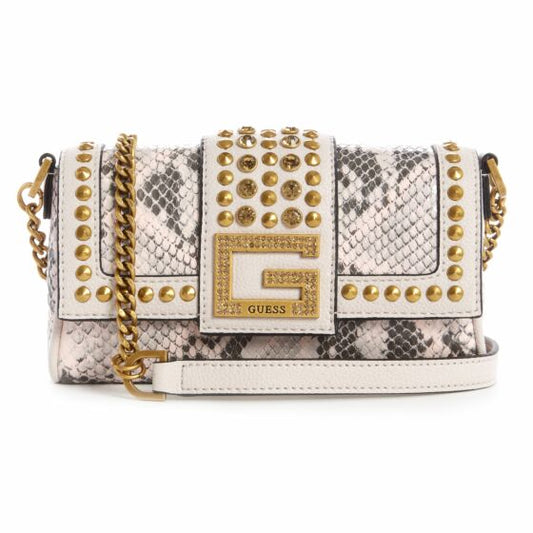 "GUESS Bling Mini Crossbody Flap Handbag | Stylish & Compact Accessory"