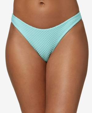 O NEILL Women s Turquoise Stretch Unlined Textured Moderate Coverage Rockley Saltwater Bikini Swimsuit Bottom M