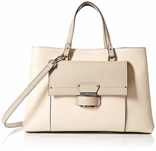 Calvin Klein Delancy Top Handle Satchel - Light Sand Combo/Silver