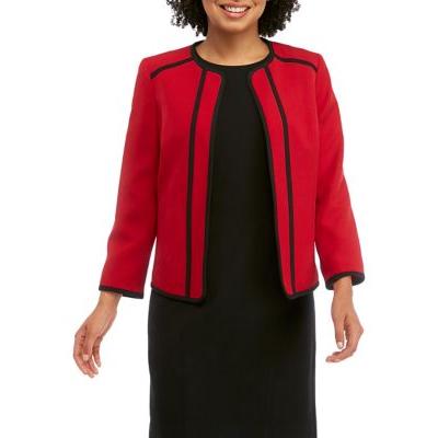 KASPER Womens Red Wear To Work Suit Jacket Petites 4P