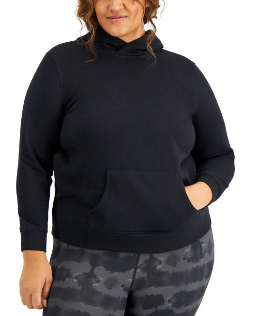 ID Ideology Plus Size Pullover Hoodie, Created for Macy's - Deep Black