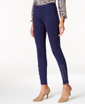 Michael Michael Kors Lace-up Skinny Pants PS Navy