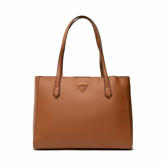 GUESS VB838523 DOWNTOWN CHIC TURNLOCK TOTE COGNAC