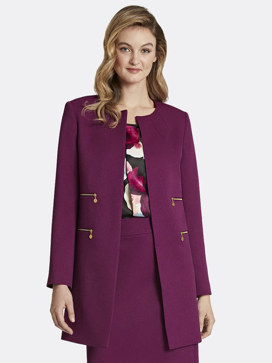 Tahari Asl Zip-Pocket Topper Jacket