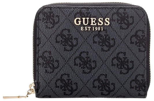 Guess Laurel Signature Small Zip Around Wallet with Coal Logo - Stylish and Functional Accessory