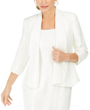 Kasper Shawl-Collar Open-Front Blazer