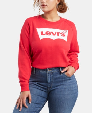 Levi S Womens Plus Cozy Comfy Sweatshirt Red 3X