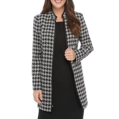 Kasper Houndstooth Printed Topper Jacket