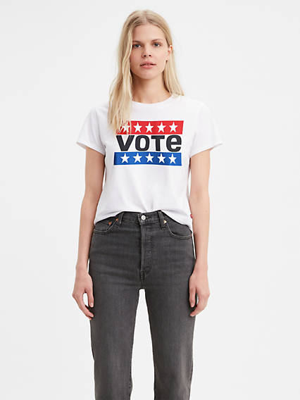 Levi's X Vote Cropped Surf Tee Shirt T-Shirt - Women's XL