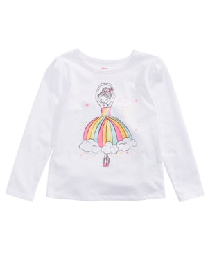 Epic Threads Little Girls Ballerina Rainbow T-Shirts ? Natural 4T