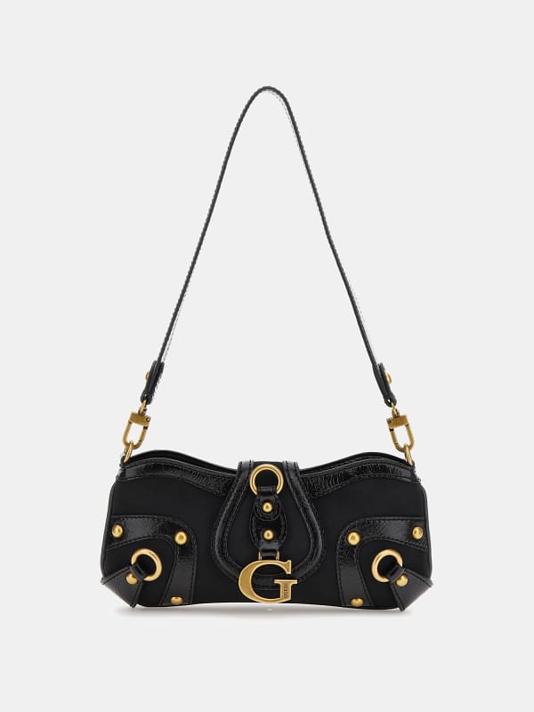 "Guess Gloss Vintage Shoulder Bag | Retro-Inspired & Stylish Accessory"