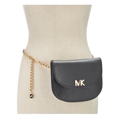 Michael Michael Kors Mk Turnlock Chain Fanny Pack - Black/Gold