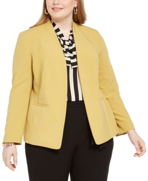 BAR III Womens Yellow Blazer Jacket Plus Size: 3X