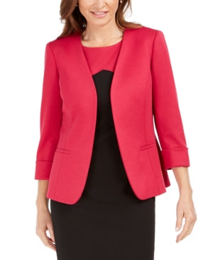 Kasper Collarless 3/4-Sleeve Blazer