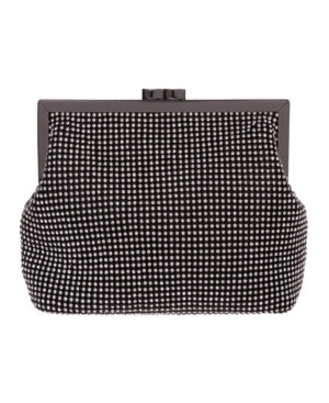 "La Regale Crystal Mesh Pouch Clutch | Elegant & Glamorous Accessory"