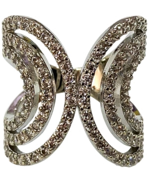 Inc Silver-Tone Crystal Multi-Row Ring, Created for Macy's