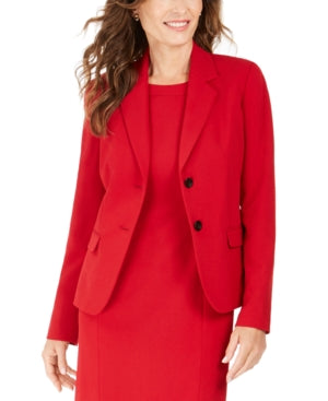 Kasper Womens Petites Two-Button Business Blazer