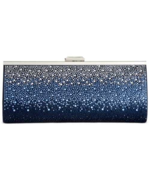 Inc Navy Embellished Clutch Handbag Purse - All