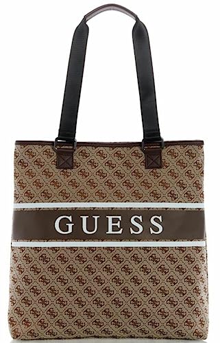 "GUESS Brown Tote Bag with Logo Detail"