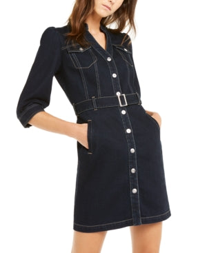 Inc Belted Denim Shirtdress,