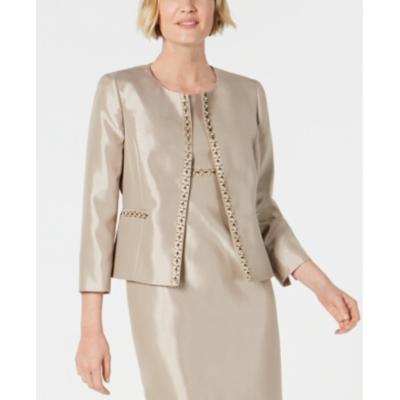 Kasper Beaded Open-Front Jacket