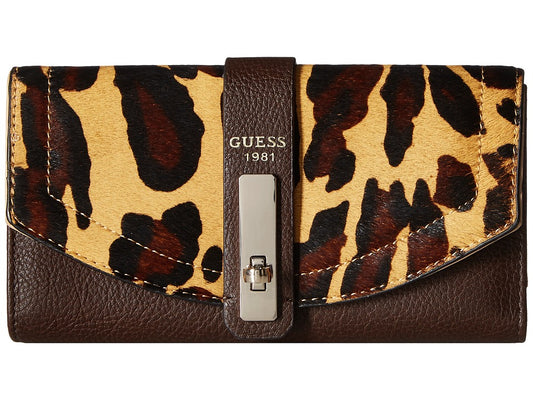 GUESS - Kingsley SLG Multi Clutch (Brown Leopard) Clutch Handbags