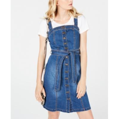 Inc Sleeveless Button-Front Jean Dress,