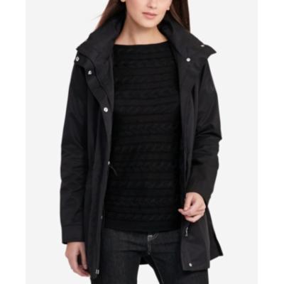 Lauren Ralph Lauren Petite Faux-Leather-Trim Anorak Jacket - Black