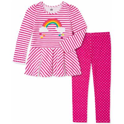 Kids Headquarters Toddler Girl S 2 Pc Dot Leggings Set Pink Size 2T