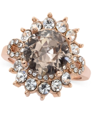 Charter Club 18K Rose Gold Plate Crystal Halo Statement Ring, Created for Macy's