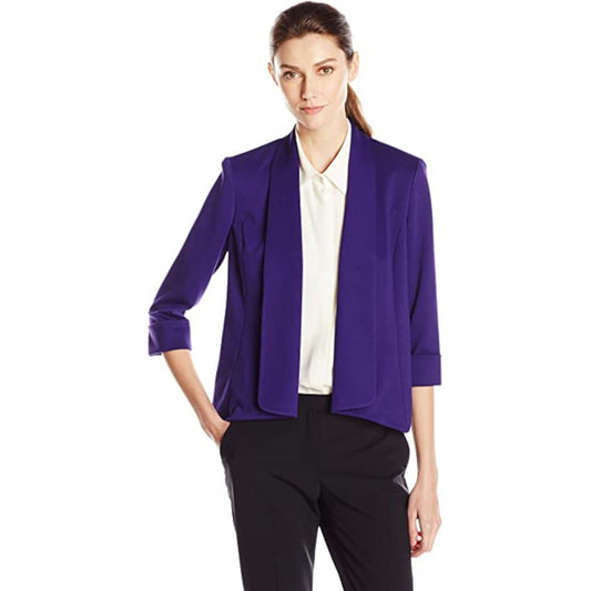 Kasper Womens Blue Blazer Wear To Work Jacket Size 8 - All